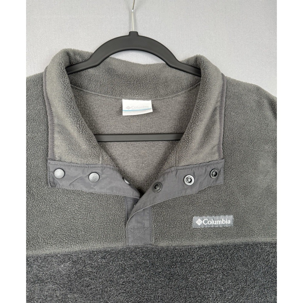 Columbia Gray Pullover Sweater Mens XL Snap Sweatshirt Jacket Hiking Hunting - Picture 2 of 7